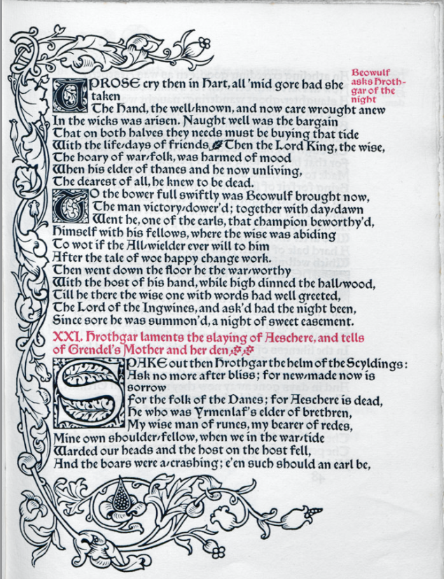 A page from a Kelmscott book