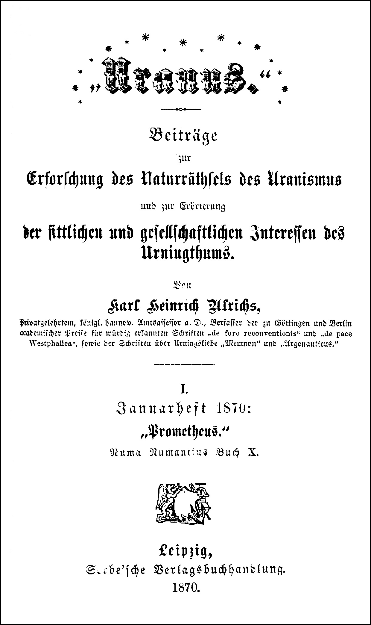 The title page of Uranus